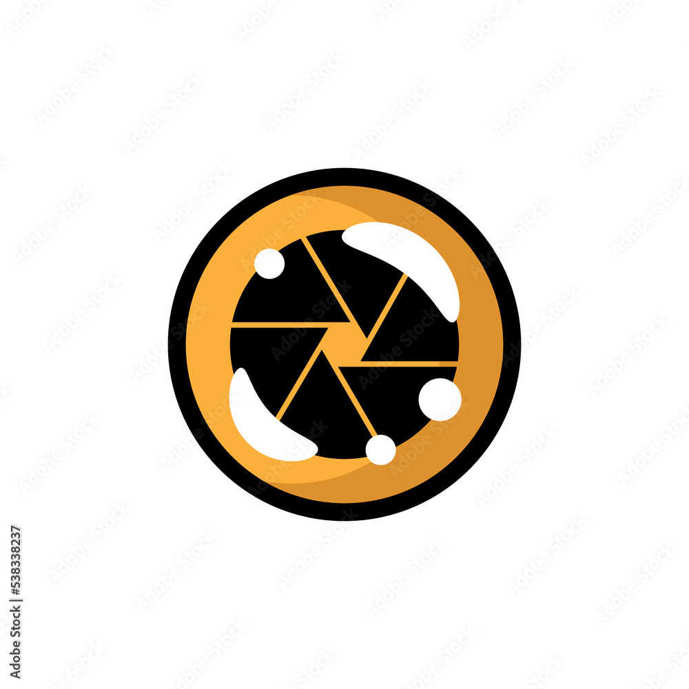 Camera shutter icon logo. Vector flat illustration. Camera shutter icon logo. Vector flat illustration.