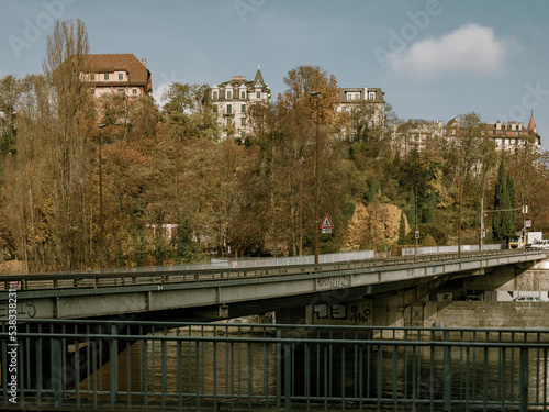 Geneva bridge in a sunny day.