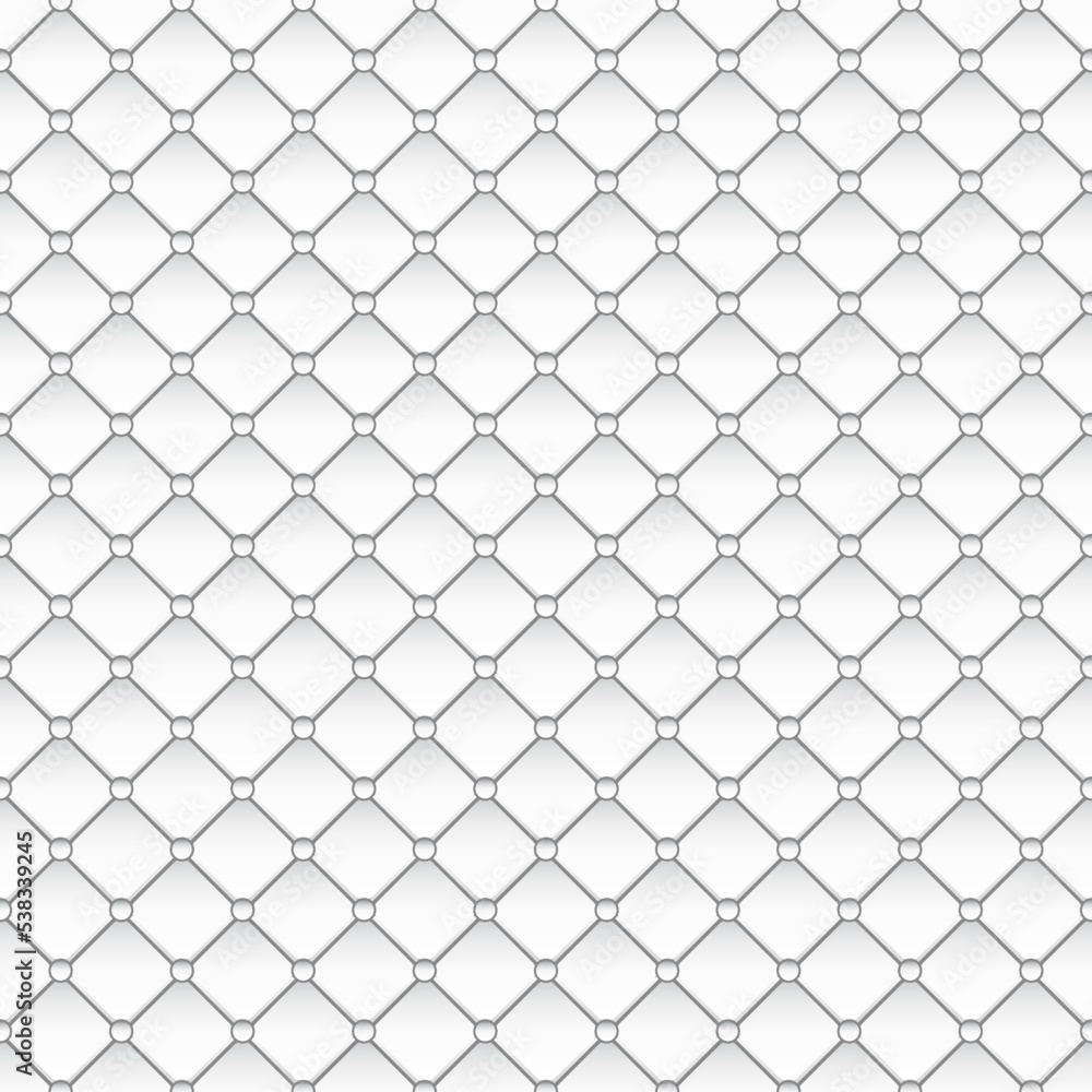 Steel grid seamless pattern, 3d metal mesh texture with circles at tops of rhombuses Steel grid seamless pattern, 3d metal mesh texture with circles at tops of rhombuses