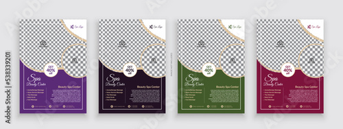 Modern beauty spa salon flyer and social media post template