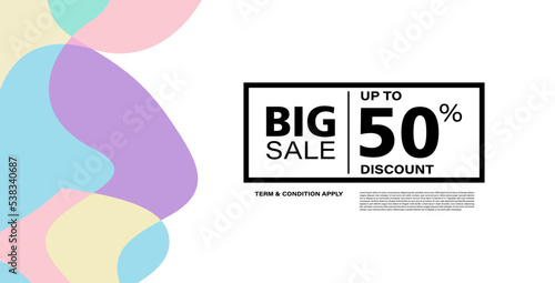 Colorful abstract geometric or fluid banner template. Giveaway, discount, cash back, gift card, and member card bonus design template.