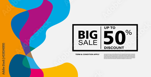 Colorful abstract geometric or fluid banner template. Giveaway, discount, cash back, gift card, and member card bonus design template.