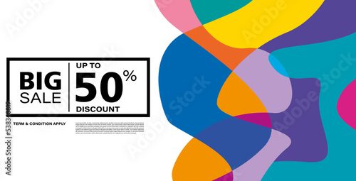 Colorful abstract geometric or fluid banner template. Giveaway, discount, cash back, gift card, and member card bonus design template.