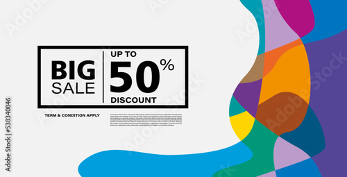 Colorful abstract geometric or fluid banner template. Giveaway, discount, cash back, gift card, and member card bonus design template.