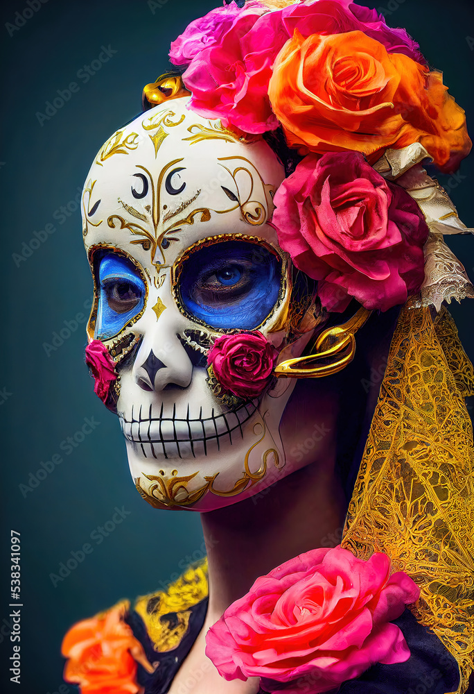 Dia de los Muerte La Catrina Mexiko 3D Rendering AI Digital Illustration No real Person Allerheiligen Dia de los Muerte La Catrina Mexiko 3D Rendering AI Digital Illustration No real Person Allerheiligen