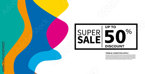 Colorful abstract geometric or fluid banner template. Giveaway, discount, cash back, gift card, and member card bonus design template.