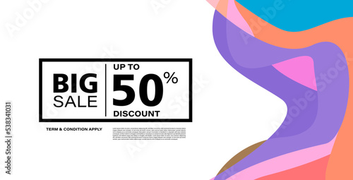 Colorful abstract geometric or fluid banner template. Giveaway, discount, cash back, gift card, and member card bonus design template.