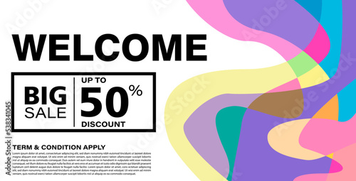 Colorful abstract geometric or fluid banner template. Giveaway, discount, cash back, gift card, and member card bonus design template.