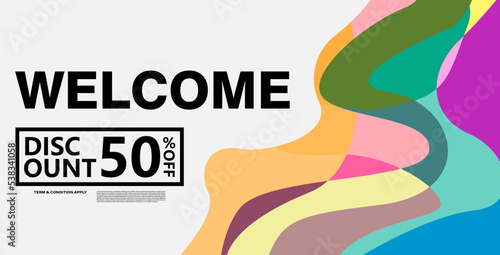 Colorful abstract geometric or fluid banner template. Giveaway, discount, cash back, gift card, and member card bonus design template.