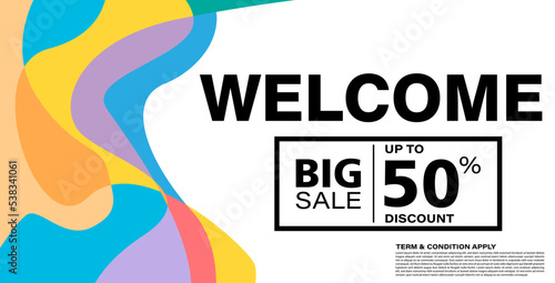 Colorful abstract geometric or fluid banner template. Giveaway, discount, cash back, gift card, and member card bonus design template.