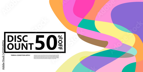 Colorful abstract geometric or fluid banner template. Giveaway, discount, cash back, gift card, and member card bonus design template.