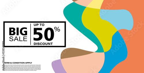 Colorful abstract geometric or fluid banner template. Giveaway, discount, cash back, gift card, and member card bonus design template.