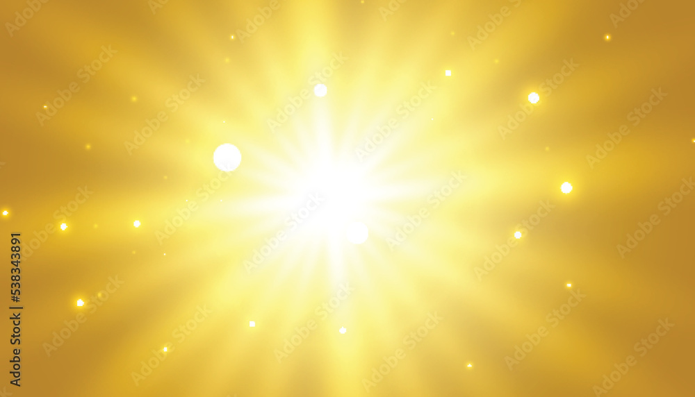 Golden background with glowing light effect rays design Golden background with glowing light effect rays design