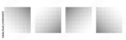 Abstract grunge halftone square shapes background design