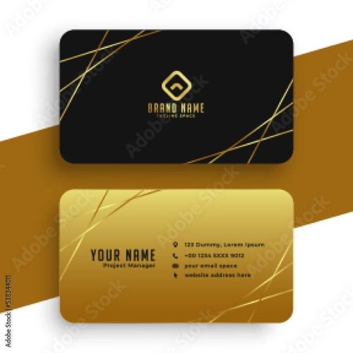 Luxury golden and black vip business card template vector