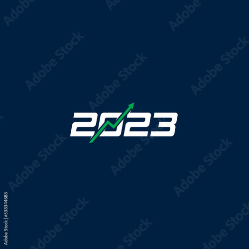 2023 and Arrow Up logo or icon design