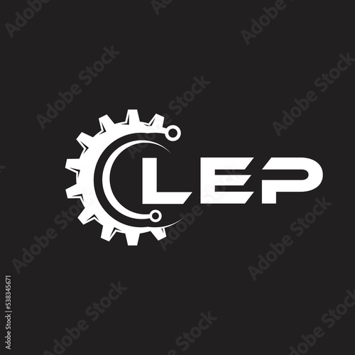LEP letter technology logo design on black background. LEP creative initials letter IT logo concept. LEP setting shape design. 