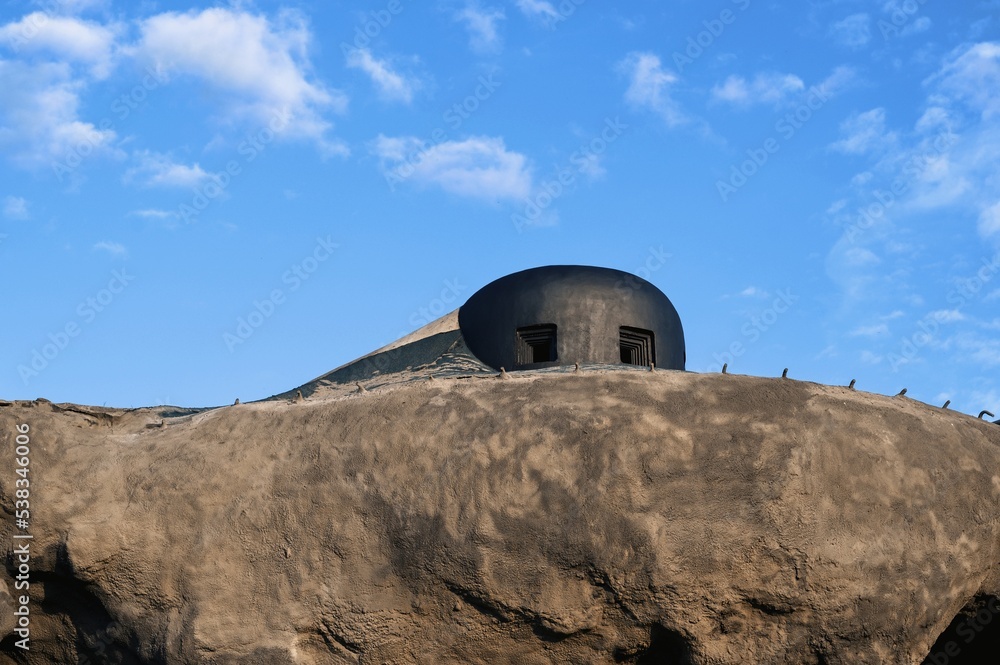 A concrete bunker on the border that was part of the Czechoslovak fortifications. A concrete bunker on the border that was part of the Czechoslovak fortifications.