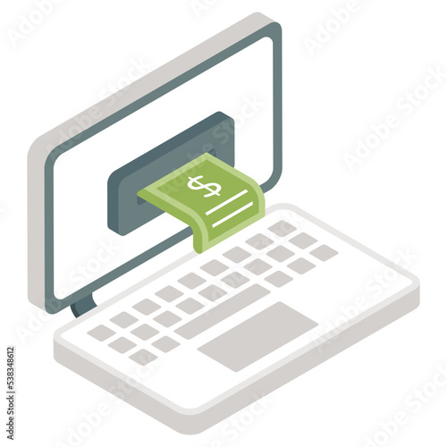 Trendy design icon of online money withdrawal 