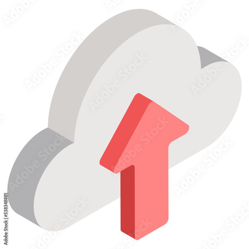 Trendy design icon of cloud upload 