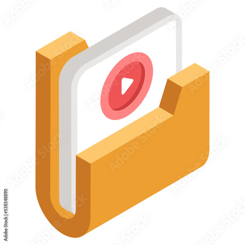 A unique design icon of video folder 