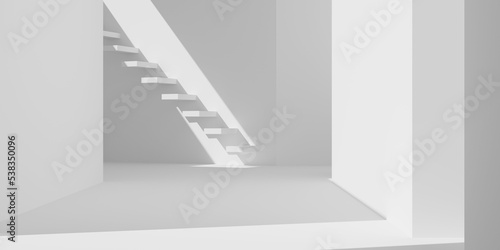 stairway to the light 3d render illustration wallpaper background 