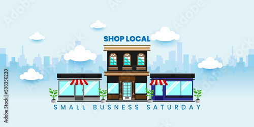 Small Business Saturday,  local holiday shopping concept, Poster, card, banner design. Vector illustration  photo