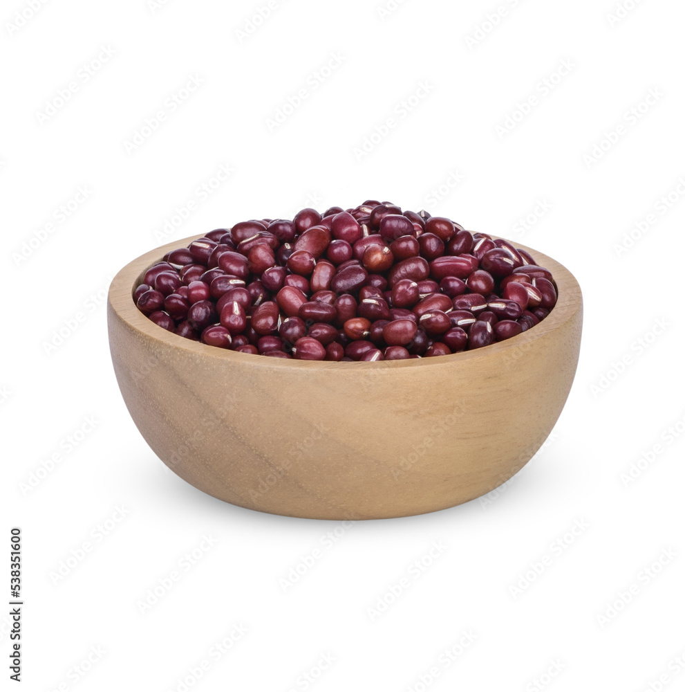 Red bean seeds in a wooden cup isolated on transparent background (.PNG) Red bean seeds in a wooden cup isolated on transparent background (.PNG)