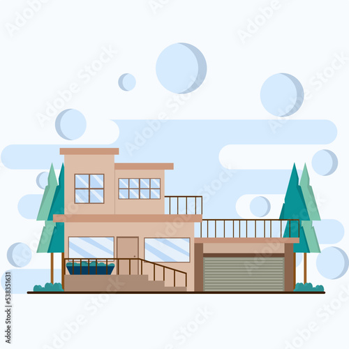 house building concept. House in flat design style. town house. housing models. House, building, house exterior, family home, modern house