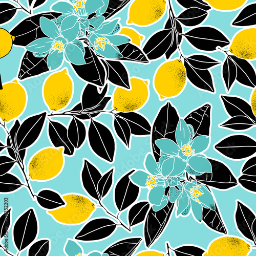 Vector lemon seamless pattern