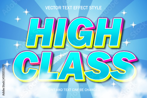 high class font typography 3d editable text effect style lettering template background