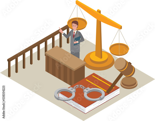 弁護士や検事のイメージイラスト