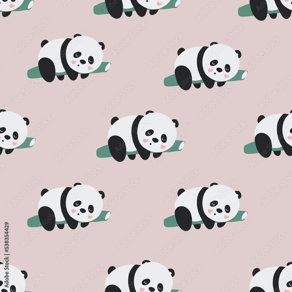 seamless pattern with cute panda seamless pattern with cute panda