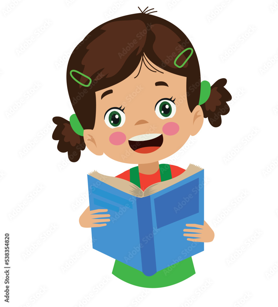 happy student reading a book