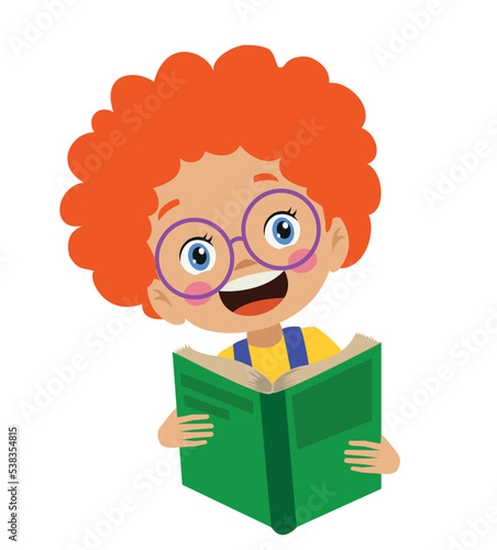 happy student reading a book
