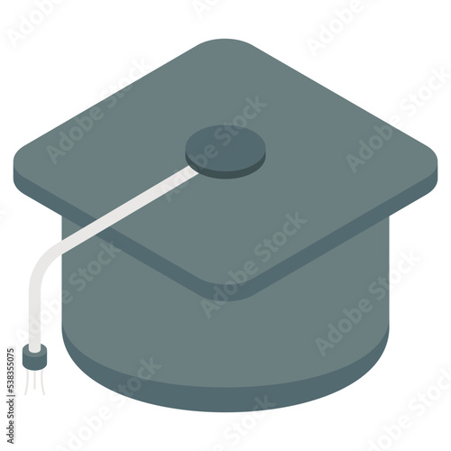Academic cap icon, vector design of mortarboard