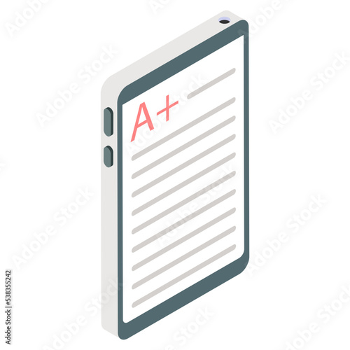 Editable design icon of mobile result 