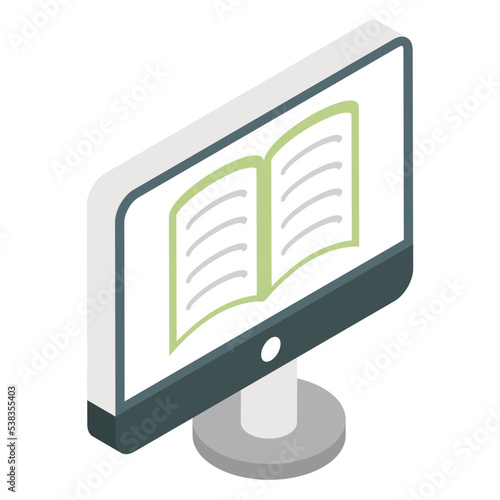 Trendy design icon of electronic book 