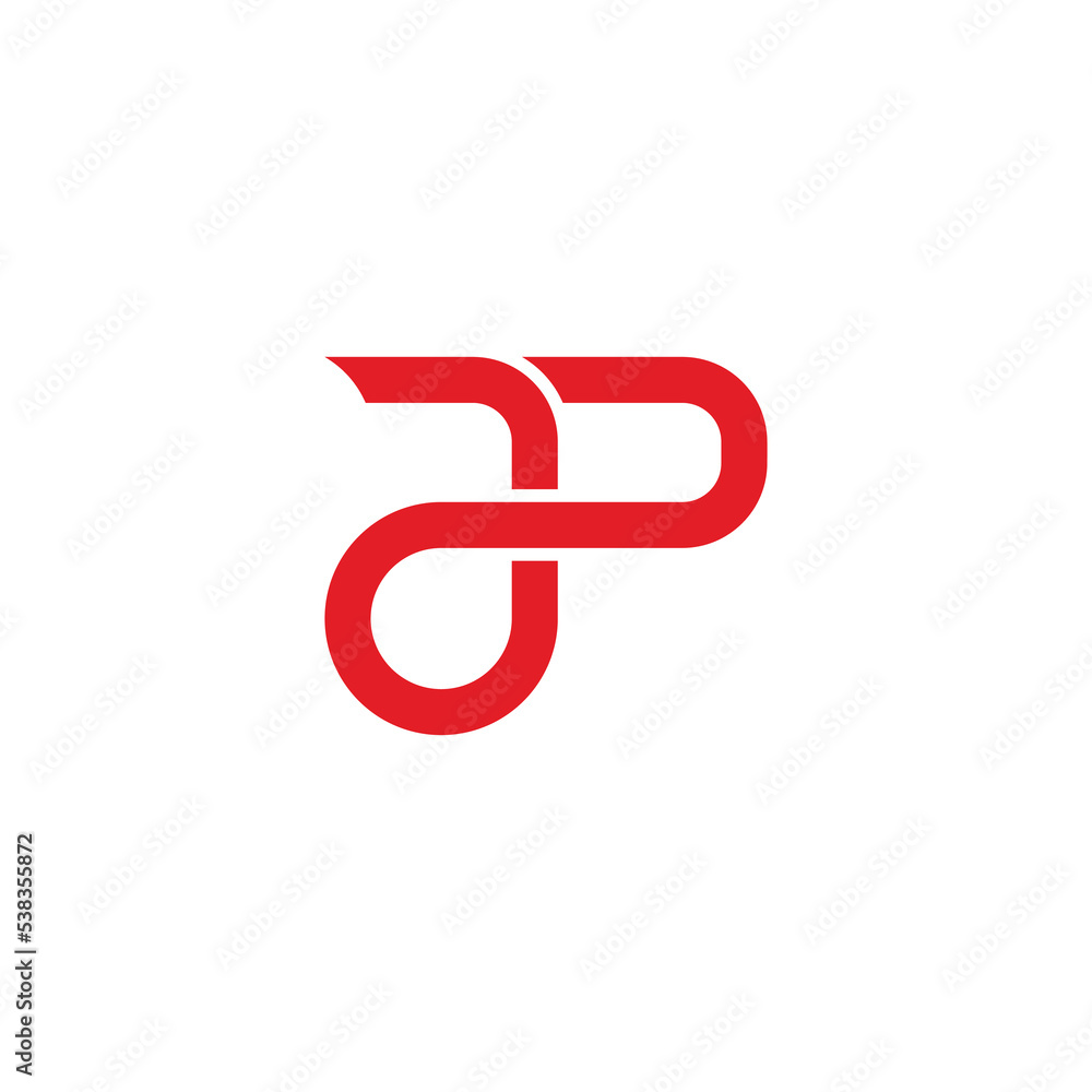 letter ap jp red motion line logo vector letter ap jp red motion line logo vector