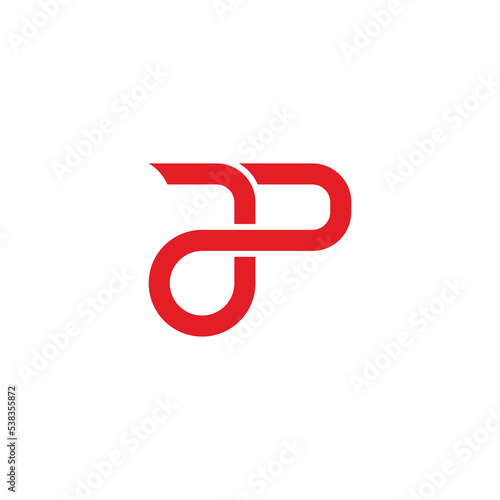 letter ap jp red motion line logo vector