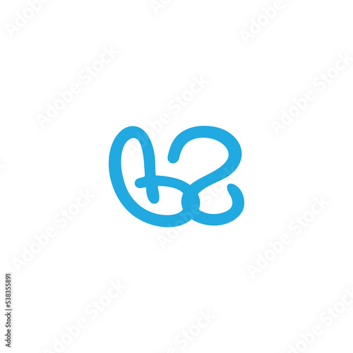 letter b2 curves lines simple linked logo vector