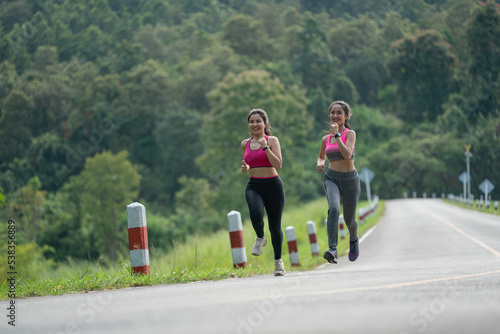 Young healthy lifestyle women running in the park.