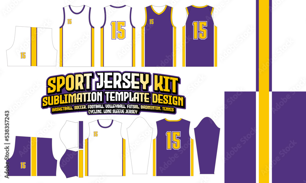 LA Lakers NBA Jersey design Layout 178 pattern textile t-shirt, Soccer,  Football, E-sport, Volleyball, basketball, futsal Stock Vector