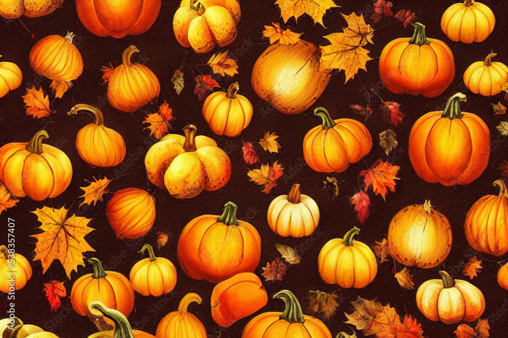 Fond d’écran couleurs automnales avec citrouilles Fond d’écran couleurs automnales avec citrouilles