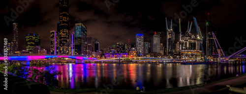 Wallpaper Mural Panorama of Brisbane city at night Torontodigital.ca