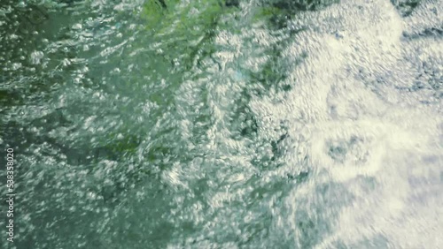 clear water flowing into the river, top view 7