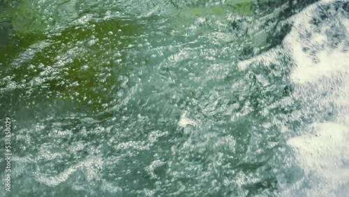 clear water flowing into the river, top view 3