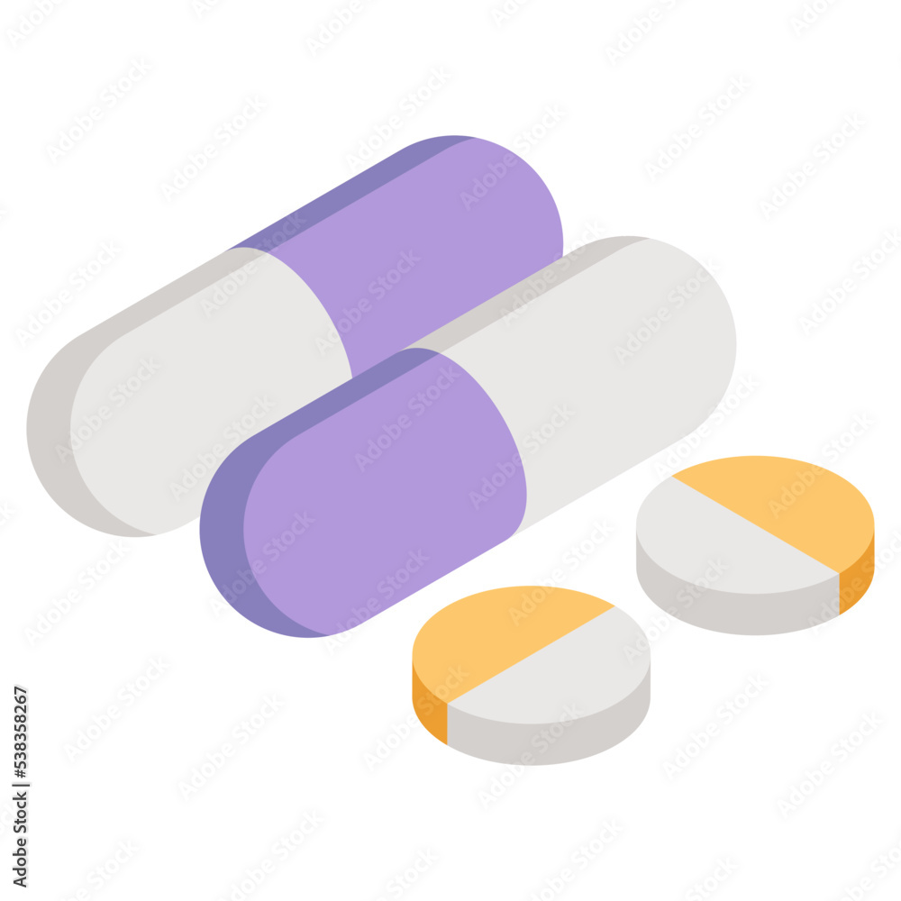 Modern design icon of pills Modern design icon of pills