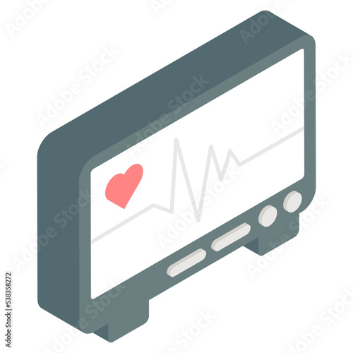 A Unique design icon of ecg monitor