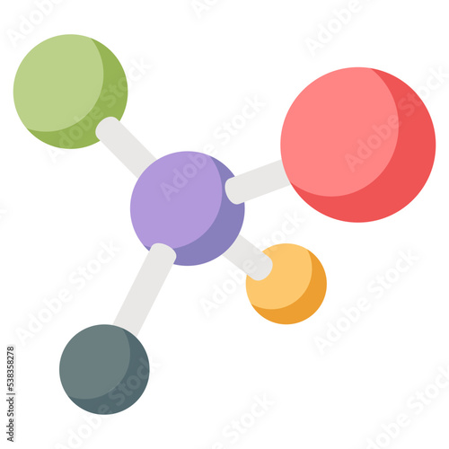 Chemical structure icon, vector design of topology